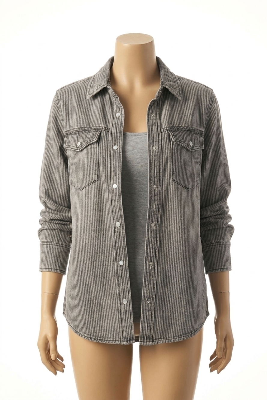 NEW THREAD & SUPPLY pippin jacket in black stripe